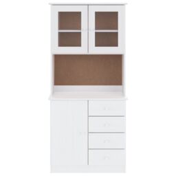 Berkfield Home Highboard ALTA White 77x35x165 cm Solid Wood Pine - Size: 77 x 35 x 165 cm - thumbnail 3