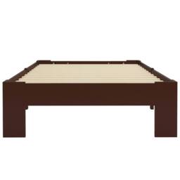 Berkfield Home Bed Frame Dark Brown Solid Pine Wood 90x200 cm - thumbnail 4
