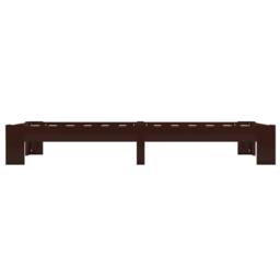 Berkfield Home Bed Frame Dark Brown Solid Pine Wood 90x200 cm - thumbnail 3
