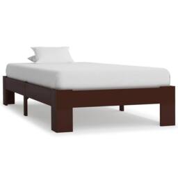 Berkfield Home Bed Frame Dark Brown Solid Pine Wood 90x200 cm - thumbnail 2