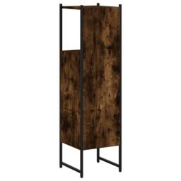 Berkfield Home Bathroom Cabinet Smoked Oak 33x33x120.5 cm Engineered Wood in Brown - thumbnail 8