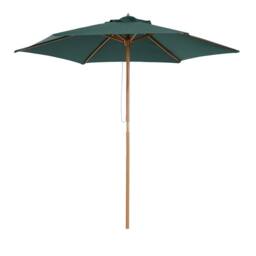 OUTSUNNY 2.5m Wood Garden Parasol Sun Shade Patio Outdoor Wooden Umbrella Canopy in Green - thumbnail 2