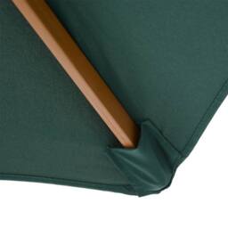 OUTSUNNY 2.5m Wood Garden Parasol Sun Shade Patio Outdoor Wooden Umbrella Canopy in Green - thumbnail 9