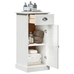 "Berkfield Home Bathroom Cabinet ""VIGO"" with Drawer 37x34x80 cm Solid Wood Pine - Size: 37 x 34 x 80 cm" - thumbnail 3