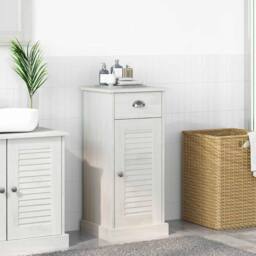 "Berkfield Home Bathroom Cabinet ""VIGO"" with Drawer 37x34x80 cm Solid Wood Pine - Size: 37 x 34 x 80 cm" - thumbnail 2