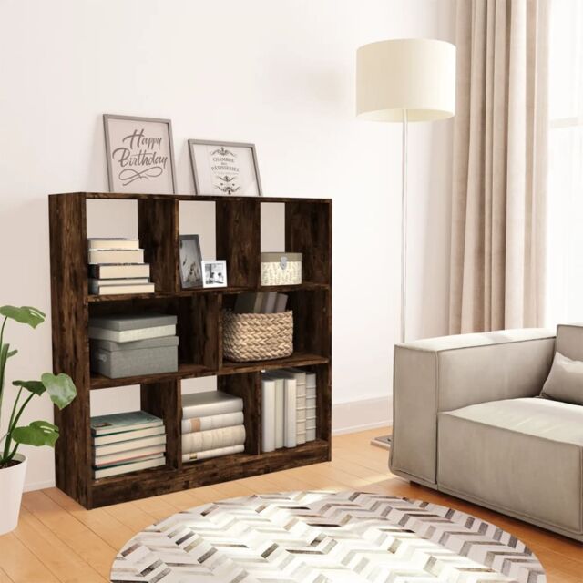 Berkfield Home Book Cabinet Smoked Oak 97.5x29.5x100 cm Engineered Wood in Brown - image 1