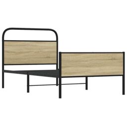 Berkfield Home Bed Frame without Mattress 100x190 cm Sonoma Oak Engineered Wood in Brown - thumbnail 3
