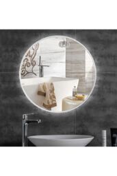 Living and Home 50cm Dia Nordic Round Wall Mirror with White Frame - thumbnail 2