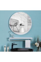 Living and Home 50cm Dia Nordic Round Wall Mirror with White Frame - thumbnail 6