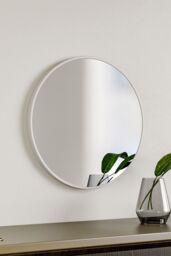 Living and Home 50cm Dia Nordic Round Wall Mirror with White Frame