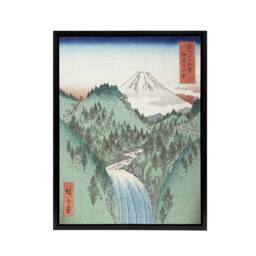 "Artery8 In The Mountains Of Izu Province Framed Canvas Wall Art Print Hiroshige in Green - Size: W12"" x H16""" - thumbnail 1
