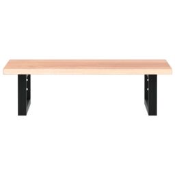 Berkfield Home Basin Shelf Wall Mounted¬†Steel and¬†Solid Wood Oak in Brown - thumbnail 4