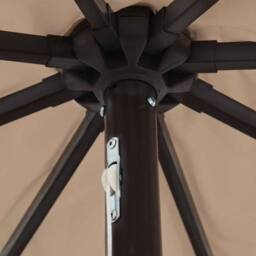 Berkfield Home Garden Umbrella with LED Lights 395x245 cm Taupe - thumbnail 5