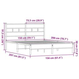 Berkfield Home Elegant Bed Frame Frame Sonoma Oak 150x200 cm King Size Wood in Light Tan - thumbnail 9