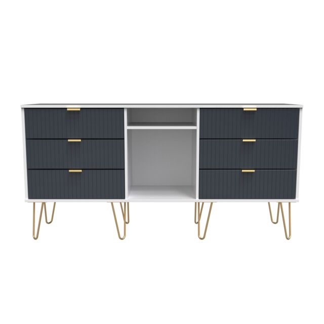 Ready Assembled 2 U Bexley 6 Drawer Sideboard (Ready Assembled) in Dark Blue - image 1
