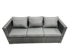 Fimous Rattan Dining Table Sofa Set with 4 Stools Outdoor 12 Seat in Dark Grey - thumbnail 4