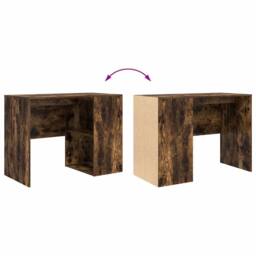 Berkfield Home Modern Writing Desk Smoked Oak Engineered wood Medium Writing Desk in Brown - thumbnail 9