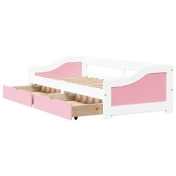 Berkfield Home Beautiful Day Bed with 2 Drawers without Mattress IRUN White&Pink in Pink - thumbnail 6