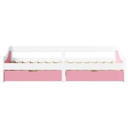 Berkfield Home Beautiful Day Bed with 2 Drawers without Mattress IRUN White&Pink in Pink - thumbnail 5