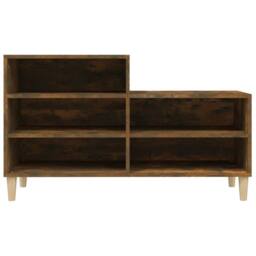 Berkfield Home Shoe Cabinet Smoked Oak 102x36x60 cm Engineered Wood in Brown - Size: 102 x 36 x 60 cm - thumbnail 5