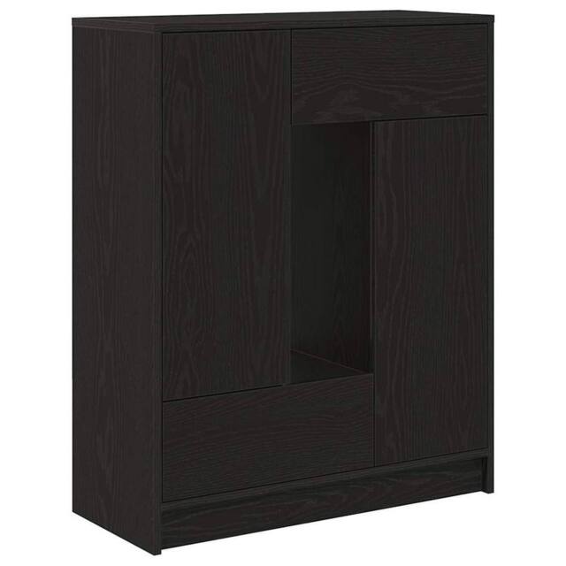 Berkfield Home Sideboard with Drawers & Doors Black Oak 73x31x90 cm - Size: 73 x 31 x 90 cm - image 1