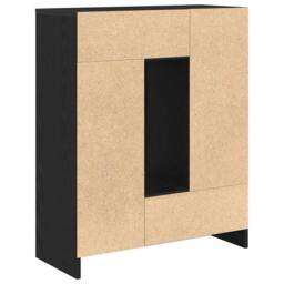 Berkfield Home Sideboard with Drawers & Doors Black Oak 73x31x90 cm - Size: 73 x 31 x 90 cm - thumbnail 8