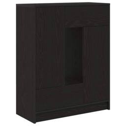 Berkfield Home Sideboard with Drawers & Doors Black Oak 73x31x90 cm - Size: 73 x 31 x 90 cm - thumbnail 1