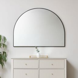 Melody Maison Large Black Arched Wall Mirror 90cm X 120cm - Size: 90 cm X 120 cm - thumbnail 4