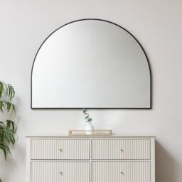 Melody Maison Large Black Arched Wall Mirror 90cm X 120cm - Size: 90 cm X 120 cm - thumbnail 2