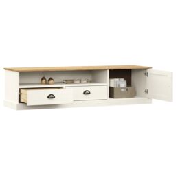 Berkfield Home TV Cabinet VIGO White 156x40x40 cm Solid Wood Pine - Size: 156 x 40 x 40 cm - thumbnail 3