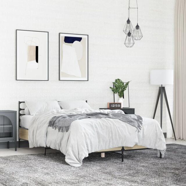 Berkfield Home Bed Frame without Mattress Sonoma Oak 120x190 cm Small Double in Brown - image 1