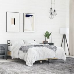 Berkfield Home Bed Frame without Mattress Sonoma Oak 120x190 cm Small Double in Brown - thumbnail 1