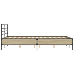 Berkfield Home Bed Frame without Mattress Sonoma Oak 120x190 cm Small Double in Brown - thumbnail 5