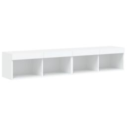 Berkfield Home TV Cabinets with LED Lights 2 pcs White 80x30x30 cm - Size: 80 x 30 x 30 cm - thumbnail 7