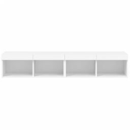 Berkfield Home TV Cabinets with LED Lights 2 pcs White 80x30x30 cm - Size: 80 x 30 x 30 cm - thumbnail 8