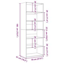 Berkfield Home Highboard White 70x41x185 cm Engineered Wood - Size: 70 x 41 x 185 cm - thumbnail 9