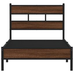 Berkfield Home Bed Frame without Mattress Brown Oak 80x200 cm Engineered Wood - thumbnail 4