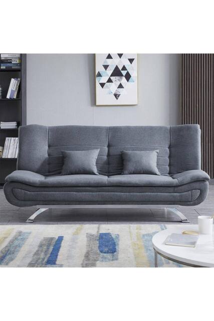 Living and Home 2-Seat Convertibles Sofa Bed with Cushions in Grey - image 1