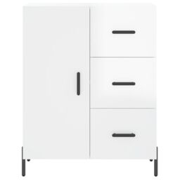 Berkfield Home Sideboard High Gloss White 69.5x34x90 cm Engineered Wood - thumbnail 5