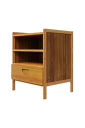 Living and Home Modern Minimalist Style Nightstand Bedside Table with Drawer in Brown - thumbnail 5