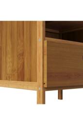 Living and Home Modern Minimalist Style Nightstand Bedside Table with Drawer in Brown - thumbnail 7