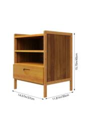 Living and Home Modern Minimalist Style Nightstand Bedside Table with Drawer in Brown - thumbnail 8