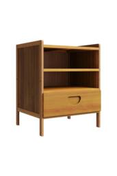 Living and Home Modern Minimalist Style Nightstand Bedside Table with Drawer in Brown - thumbnail 4