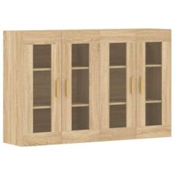 Berkfield Home Wall Mounted Cabinets 2 pcs Sonoma Oak Engineered Wood in Light Brown - thumbnail 3