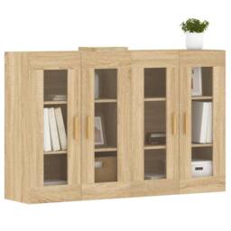 Berkfield Home Wall Mounted Cabinets 2 pcs Sonoma Oak Engineered Wood in Light Brown - thumbnail 1