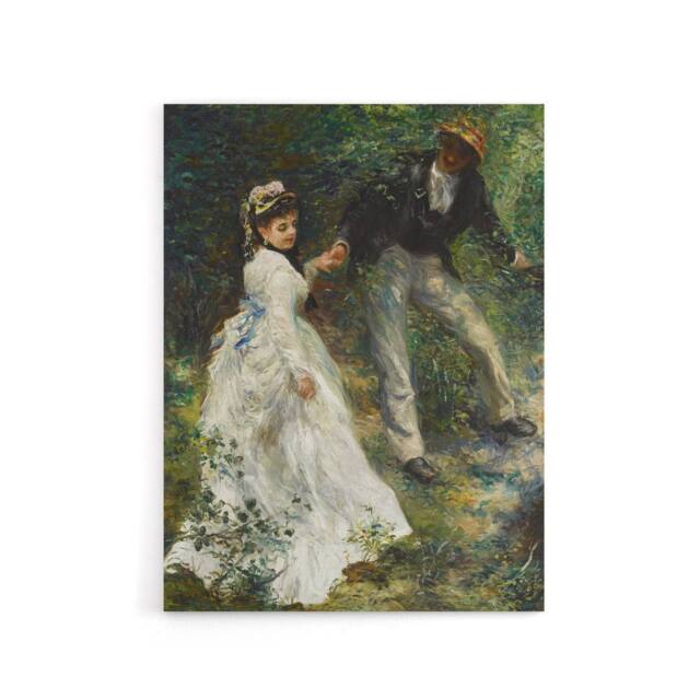 "Artery8 The Promenade Couple Renoir Vintage Canvas Wall Art in Green - Size: W18"" x H24""" - image 1