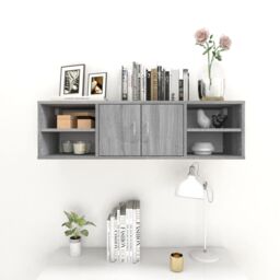 Berkfield Home Wall Shelf Grey Sonoma 102x30x29 cm Engineered Wood - Size: 102 x 30 x 29 cm - thumbnail 3