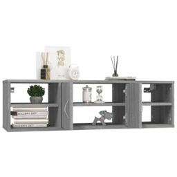 Berkfield Home Wall Shelf Grey Sonoma 102x30x29 cm Engineered Wood - Size: 102 x 30 x 29 cm - thumbnail 4