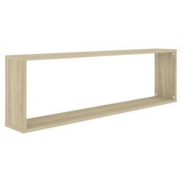 Berkfield Home Wall Cube Shelf 4 pcs Sonoma Oak 100x15x30 cm Engineered Wood in Brown - Size: 100 x 15 x 30 cm - thumbnail 6