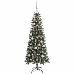 Berkfield Home Artificial Christmas Tree with 300 LEDs Green 76 x 76 x 180 cm - thumbnail 4